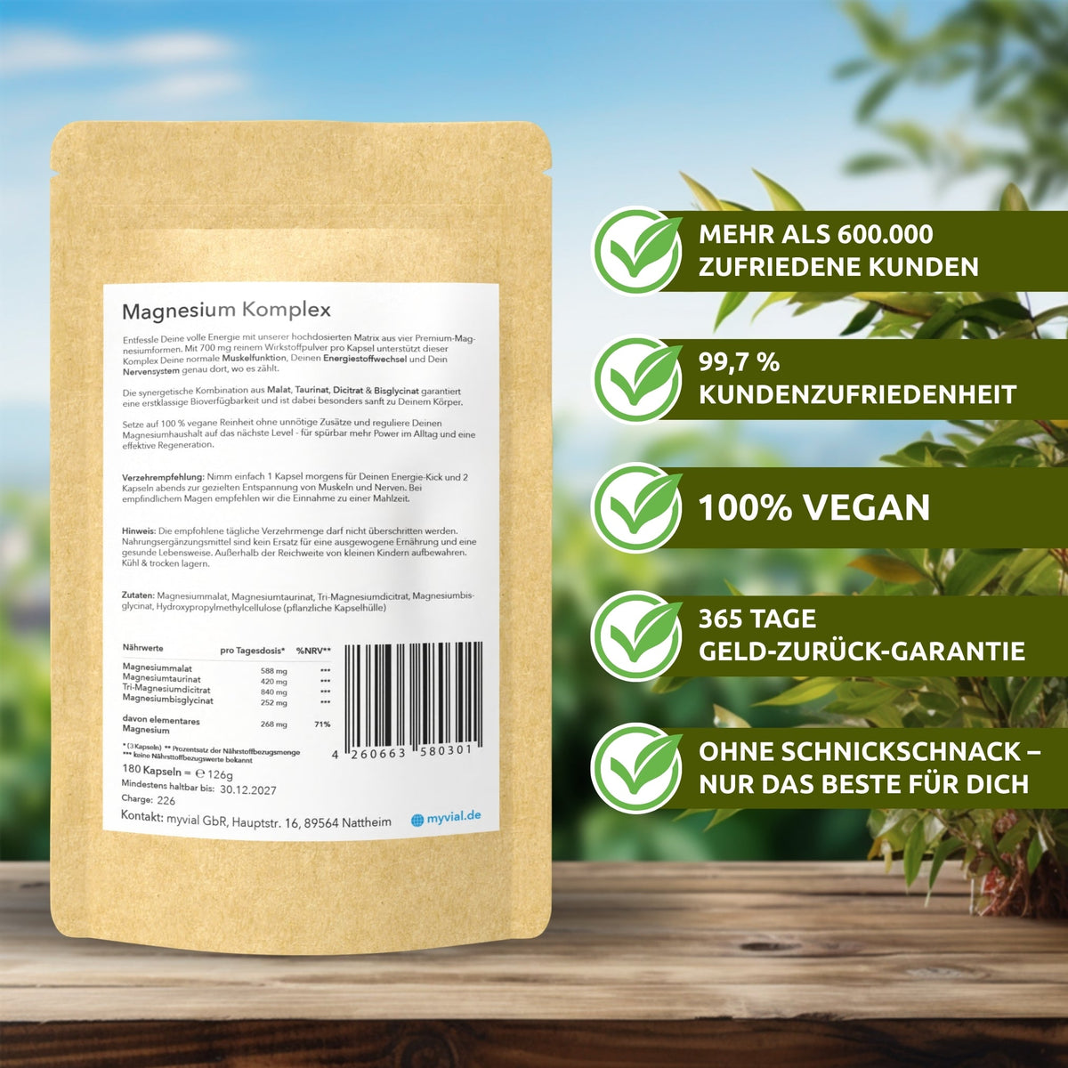 Rückseite des Magnesium-Komplex-Beutels von myvial
