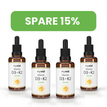 myvial Vitamin D3 + K2 Tropfen im Viererpack