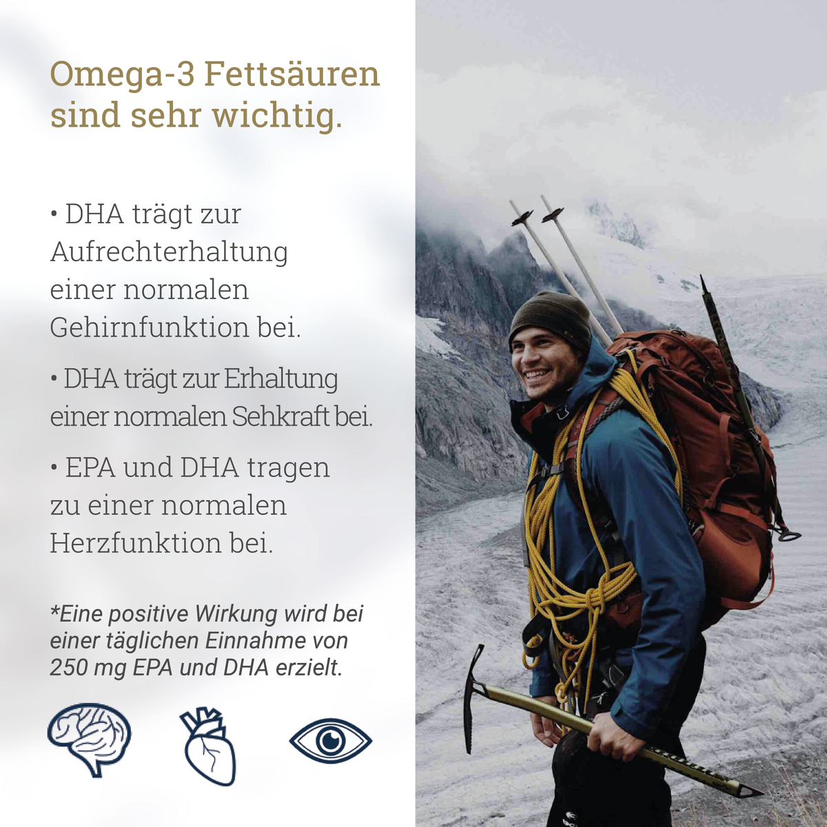 Ballstad Omega-3: Informationsgrafik mit Wanderer