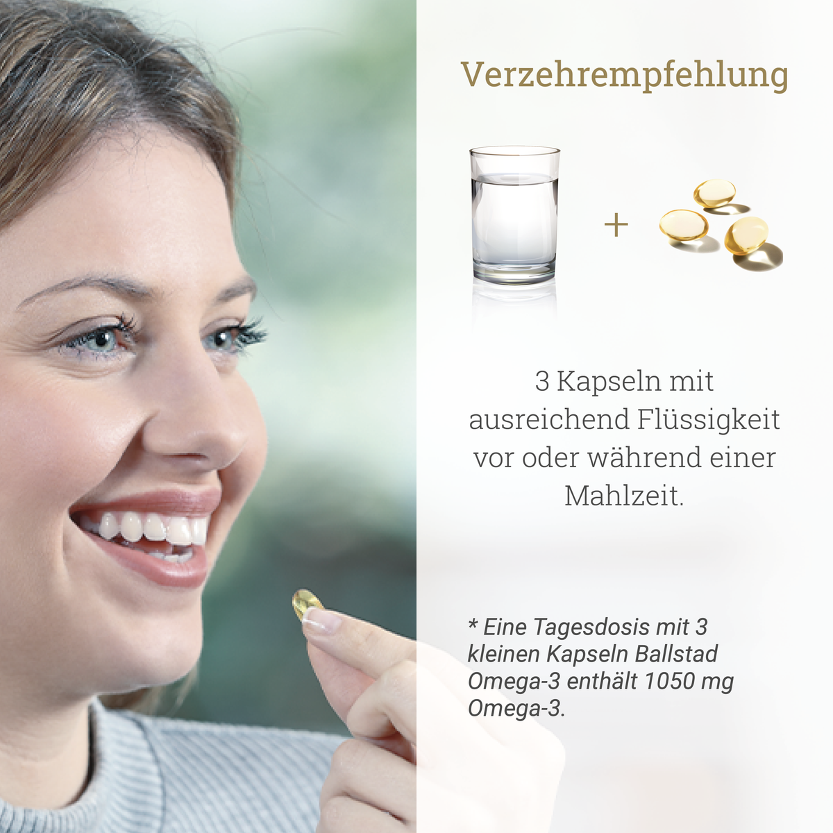 Ballstad Omega-3: Grafik zur Verzehrempfehlung
