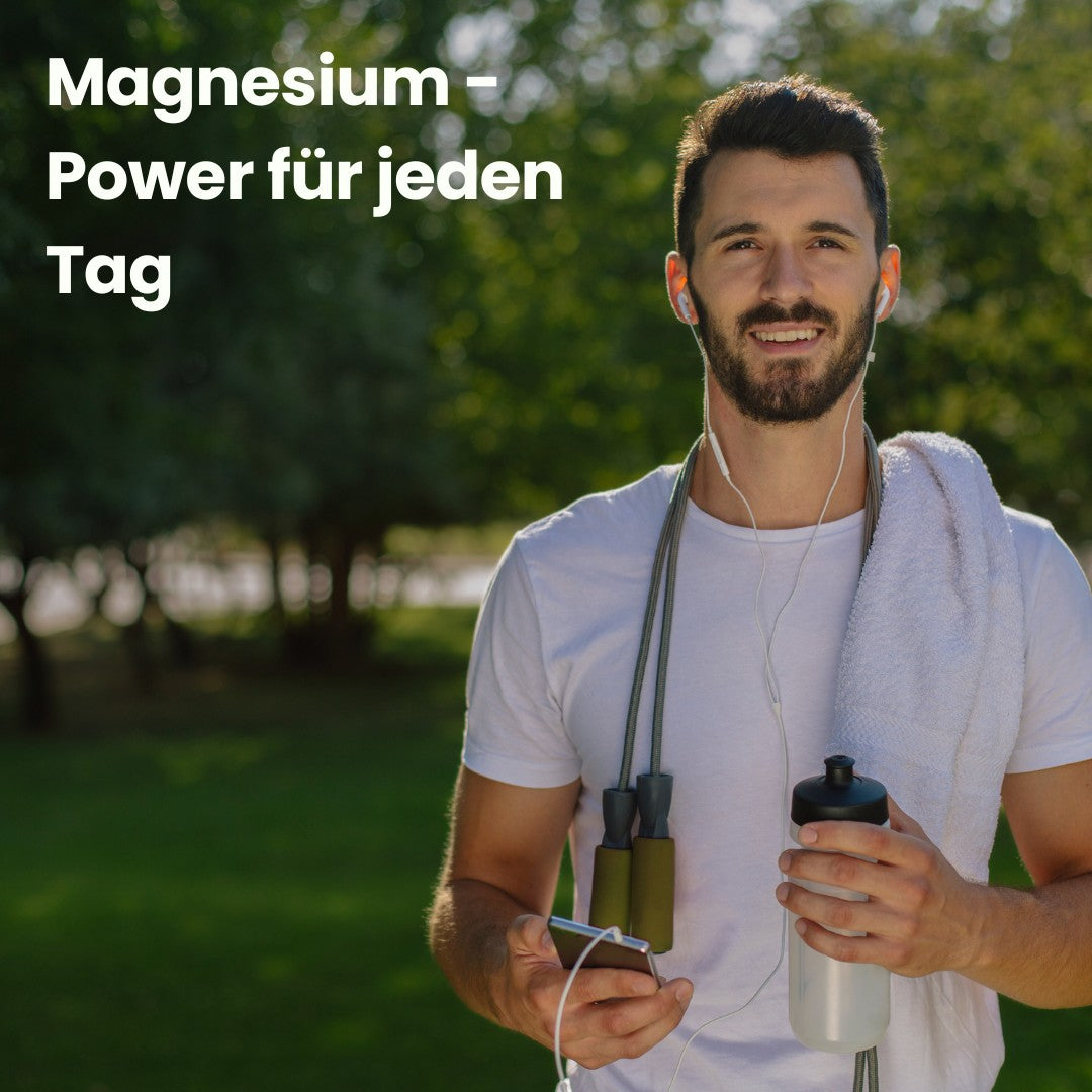 Mann im Freien mit myvial Magnesium Komplex