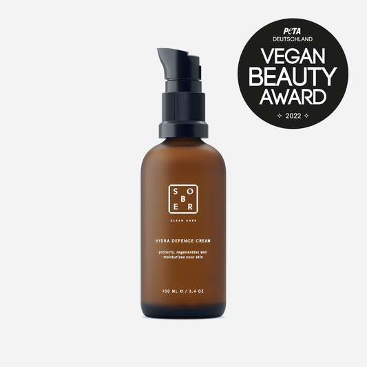 sober Hydra Defence Cream in brauner Pumpflasche