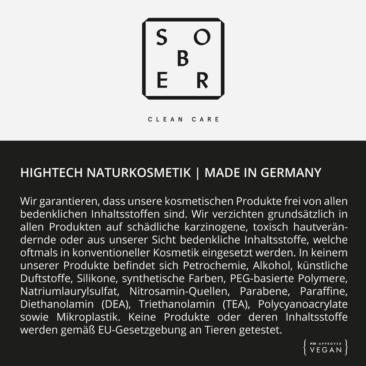sober-Markenbild mit Produktinformationen