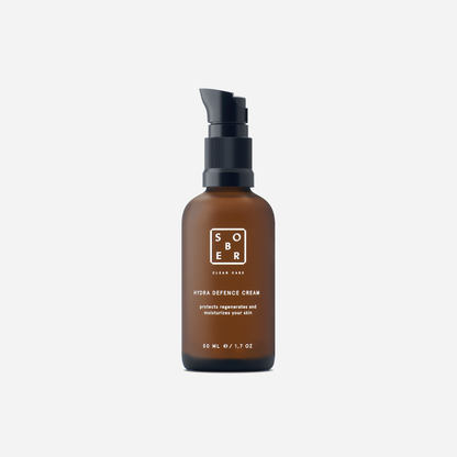 Hydra Defence Cream von sober: Pumpflasche auf weißem Hintergrund