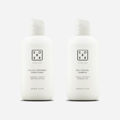 Zwei sober-Shampooflaschen nebeneinander